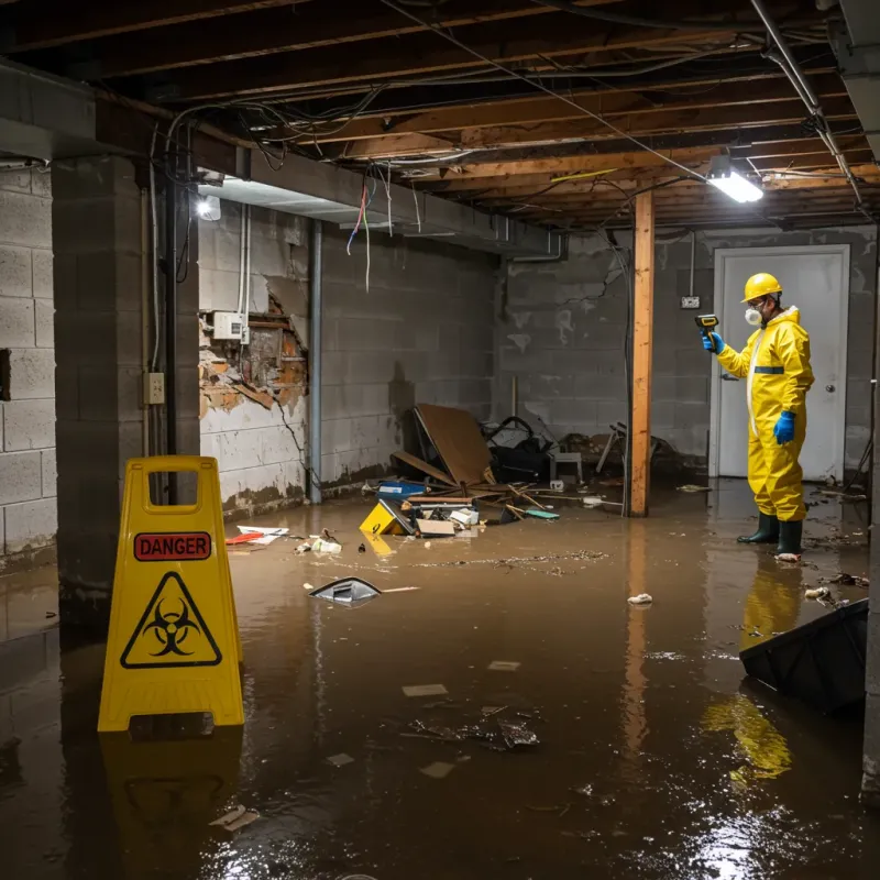 Flooded Basement Electrical Hazard in Loxley, AL Property